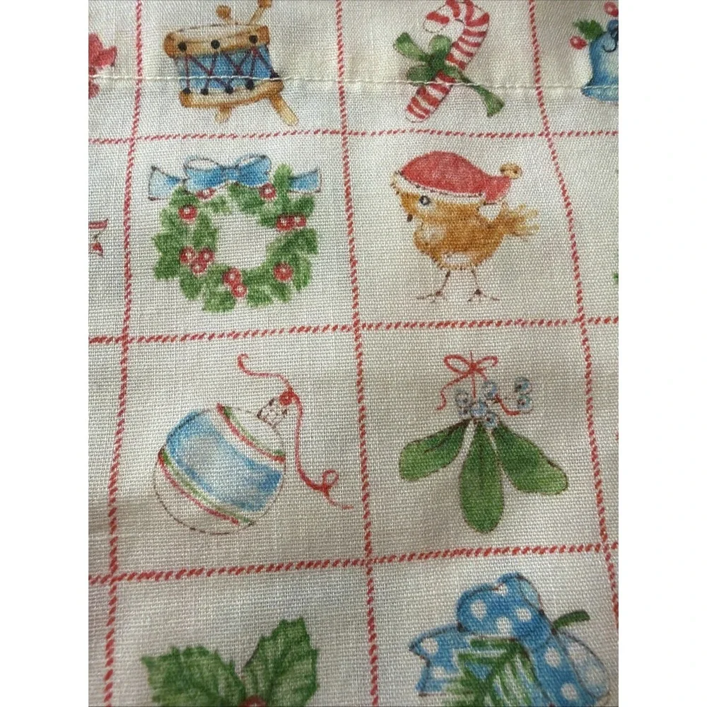 VTG Spring Mills Christmas Baby Animals in Red Blocks Cheater Quilt Pillowcase